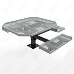 MyTcoat MYT - TOR46 - 15 - 013 46″ Octagon Pedestal Picnic Table with Rolled Seats and Surface Mount, 3 Seat and ADA Accessible (80.5