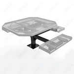 MyTcoat MYT - TOR46 - 15 - 013 46″ Octagon Pedestal Picnic Table with Rolled Seats and Surface Mount, 3 Seat and ADA Accessible (80.5