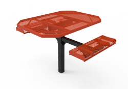 MyTcoat MYT-TOR46-16-012 46″ Octagon Pedestal Picnic Table with Rolled Seats and Inground Mount, 2 Seat and Alternate ADA Accessible (80.5"W x 63"D x 30"H)