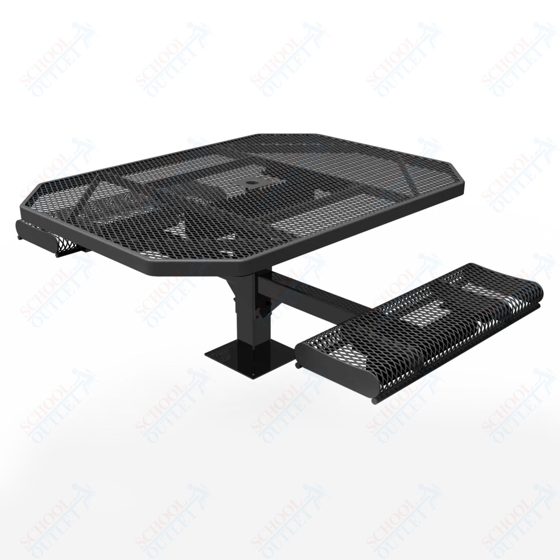 MyTcoat MYT - TOR46 - 17 - 012 46″ Octagon Pedestal Picnic Table with Rolled Seats and Surface Mount, 2 Seat and Alternate ADA Accessible (80.5"W x 63"D x 30"H) - SchoolOutlet