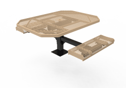 MyTcoat MYT-TOR46-17-012 46″ Octagon Pedestal Picnic Table with Rolled Seats and Surface Mount, 2 Seat and Alternate ADA Accessible (80.5"W x 63"D x 30"H)