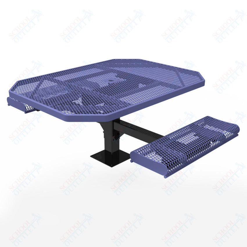 MyTcoat MYT - TOR46 - 17 - 012 46″ Octagon Pedestal Picnic Table with Rolled Seats and Surface Mount, 2 Seat and Alternate ADA Accessible (80.5"W x 63"D x 30"H) - SchoolOutlet