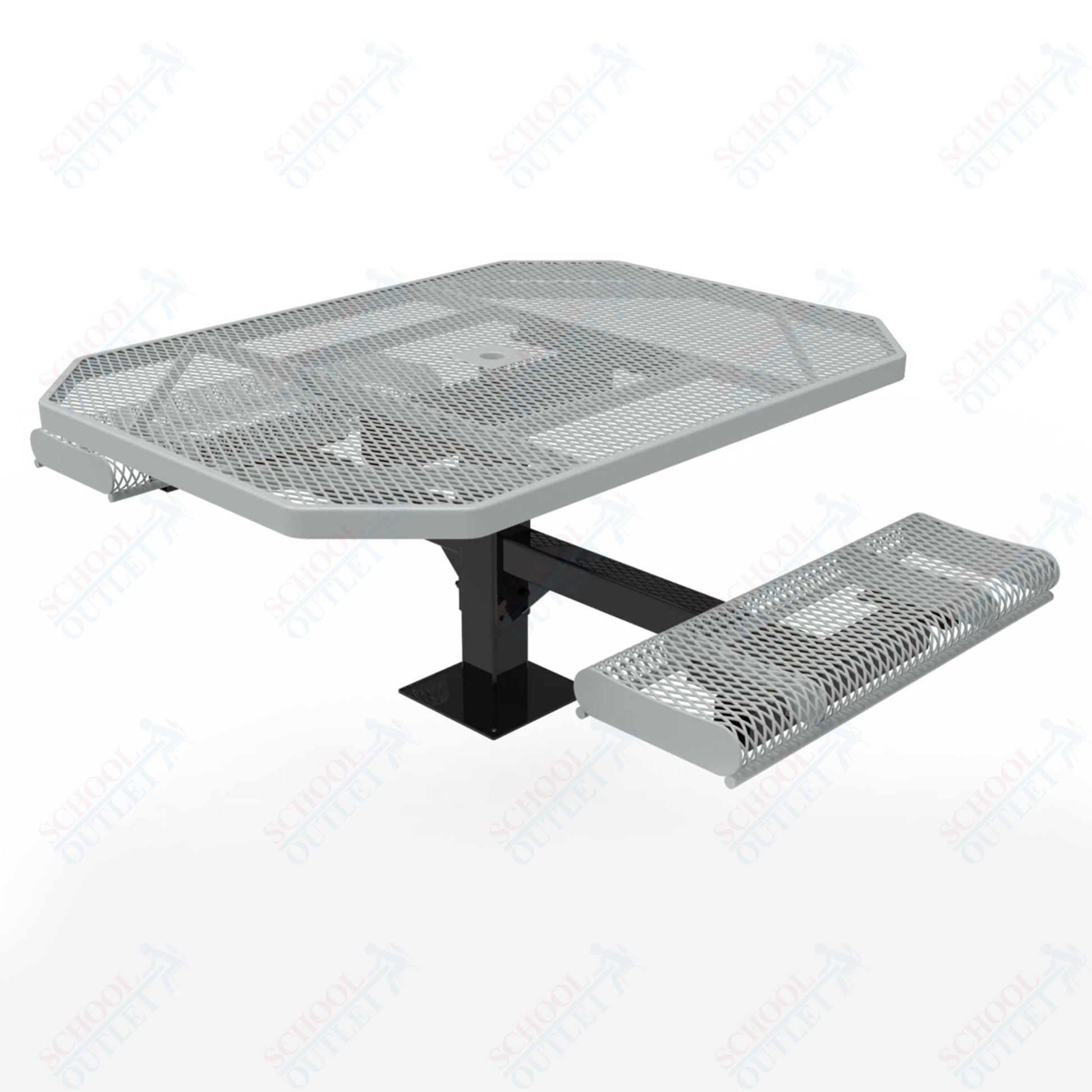 MyTcoat MYT - TOR46 - 17 - 012 46″ Octagon Pedestal Picnic Table with Rolled Seats and Surface Mount, 2 Seat and Alternate ADA Accessible (80.5"W x 63"D x 30"H) - SchoolOutlet
