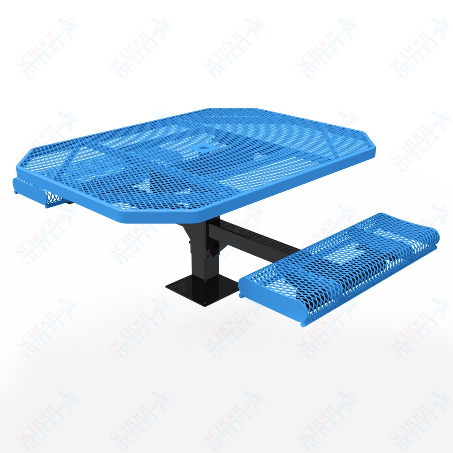 MyTcoat MYT - TOR46 - 17 - 012 46″ Octagon Pedestal Picnic Table with Rolled Seats and Surface Mount, 2 Seat and Alternate ADA Accessible (80.5"W x 63"D x 30"H) - SchoolOutlet