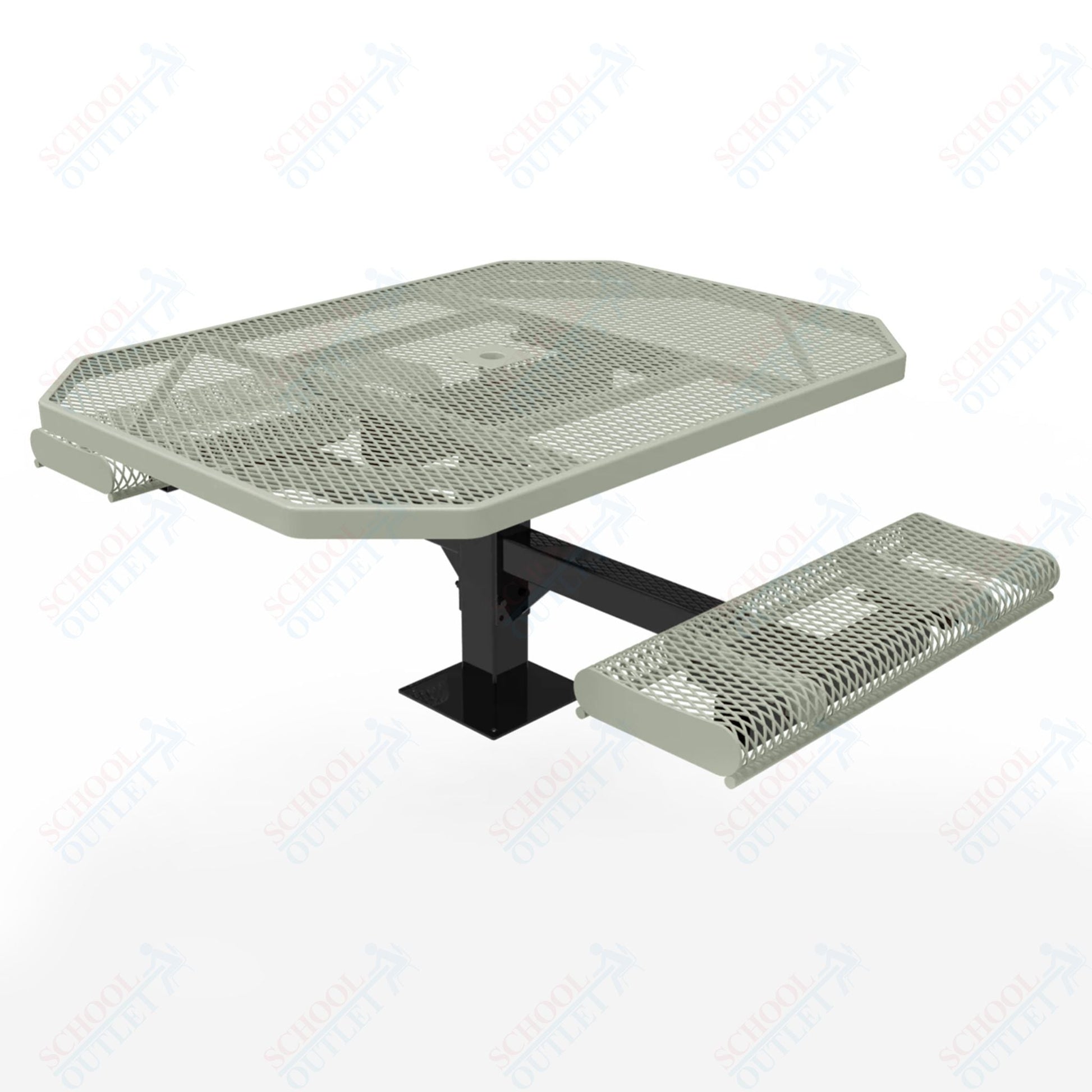 MyTcoat MYT - TOR46 - 17 - 012 46″ Octagon Pedestal Picnic Table with Rolled Seats and Surface Mount, 2 Seat and Alternate ADA Accessible (80.5"W x 63"D x 30"H) - SchoolOutlet