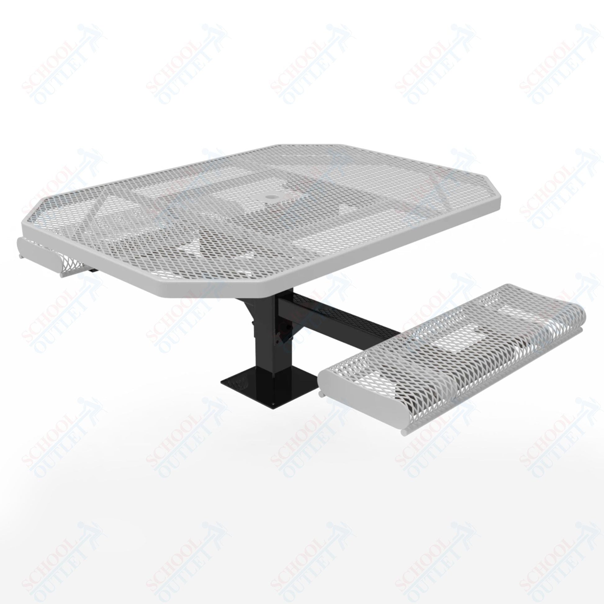 MyTcoat MYT - TOR46 - 17 - 012 46″ Octagon Pedestal Picnic Table with Rolled Seats and Surface Mount, 2 Seat and Alternate ADA Accessible (80.5"W x 63"D x 30"H) - SchoolOutlet
