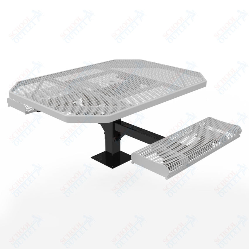 MyTcoat MYT - TOR46 - 17 - 012 46″ Octagon Pedestal Picnic Table with Rolled Seats and Surface Mount, 2 Seat and Alternate ADA Accessible (80.5"W x 63"D x 30"H) - SchoolOutlet