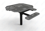 MyTcoat MYT - TOR46 - 14 - 013 46″ Octagon Pedestal Picnic Table with Rolled Seats and Inground Mount, 3 Seat and ADA Accessible (80.5