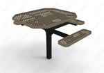 MyTcoat MYT - TOR46 - 14 - 013 46″ Octagon Pedestal Picnic Table with Rolled Seats and Inground Mount, 3 Seat and ADA Accessible (80.5