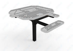 MyTcoat MYT - TOR46 - 14 - 013 46″ Octagon Pedestal Picnic Table with Rolled Seats and Inground Mount, 3 Seat and ADA Accessible (80.5
