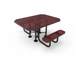 MyTcoat MYT-TOT46-012 46″ Octagon Portable Picnic Table with 2 Seat and ADA Accessible (77"W x 62"D x 30"H)