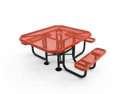 MyTcoat MYT-TOT46 46″ Octagon Portable Picnic Table with 3 Seat and ADA Accessible (77"W x 69.5"D x 30"H)