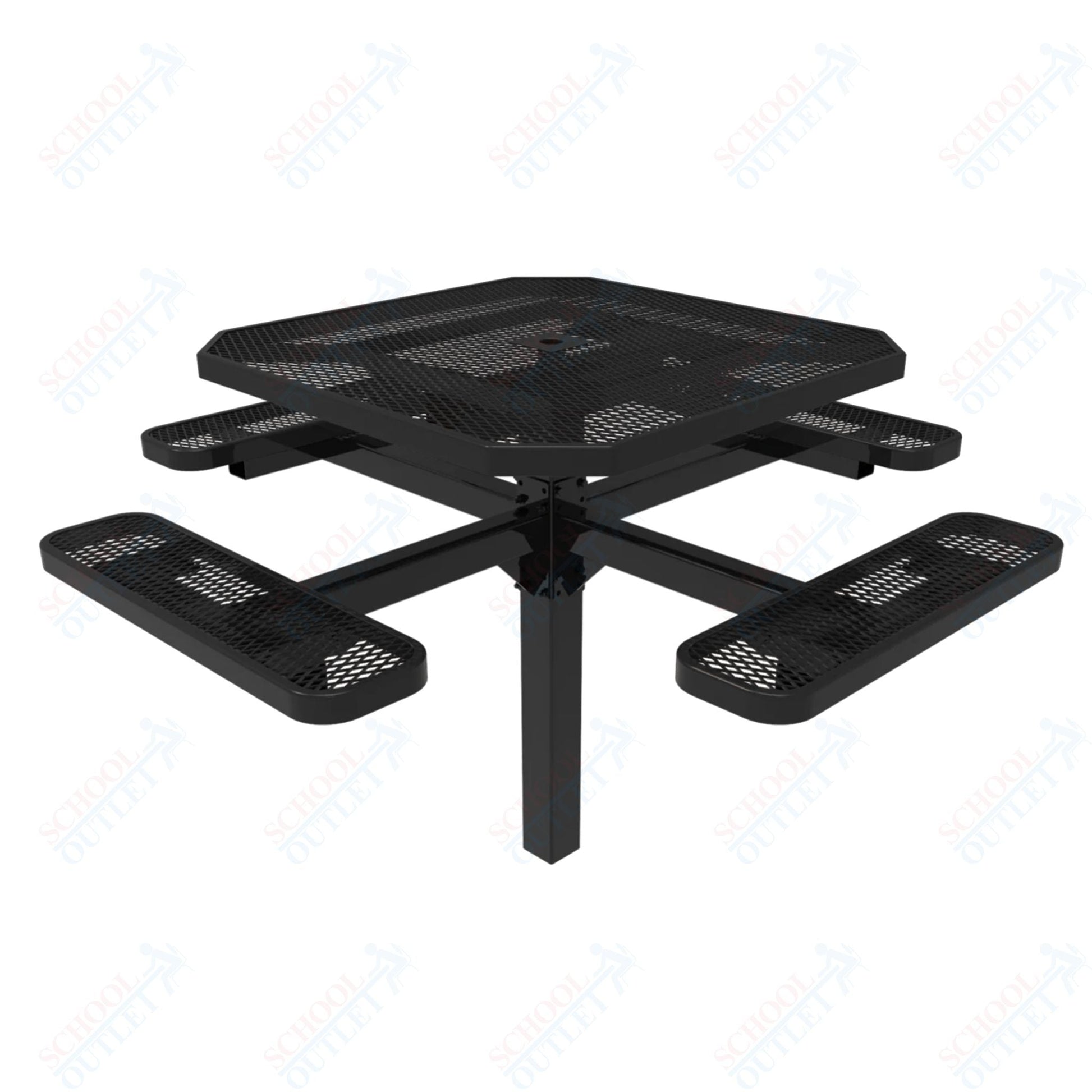 MyTcoat MYT - TOT46 - 12 46" Octagon Pedestal Picnic Table with Inground Mount (76"W x 76"D x 30"H) - SchoolOutlet