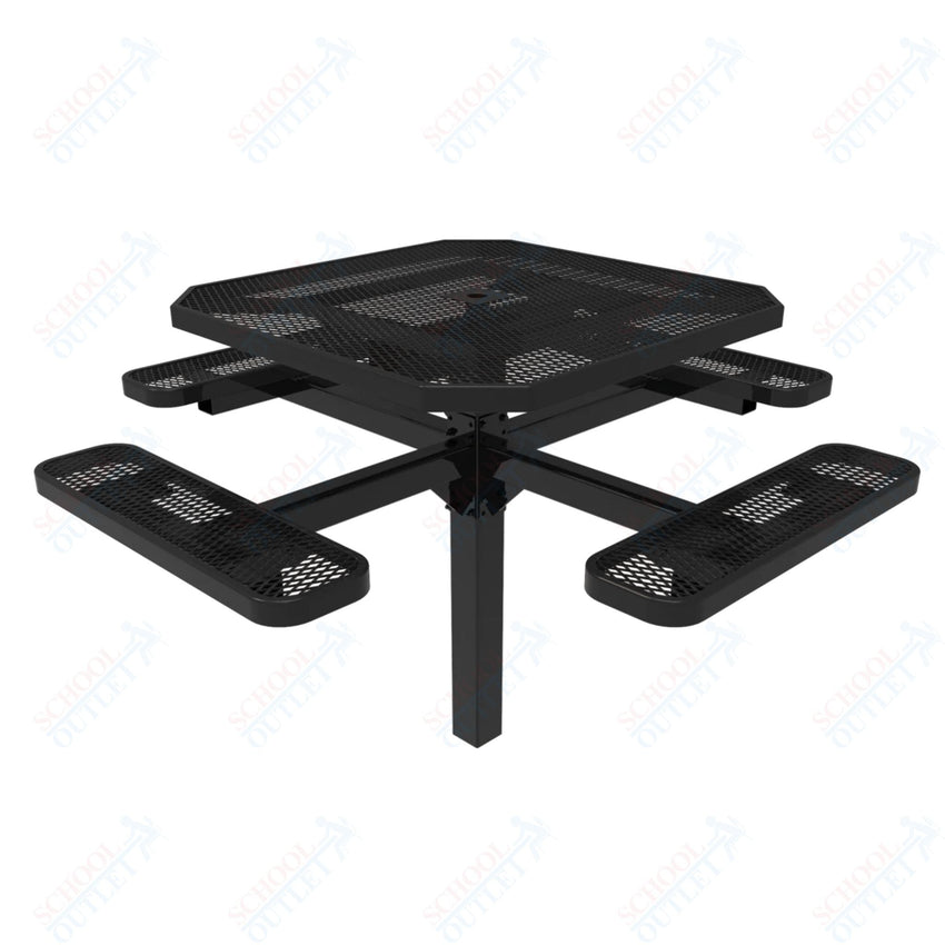 MyTcoat MYT - TOT46 - 12 46" Octagon Pedestal Picnic Table with Inground Mount (76"W x 76"D x 30"H) - SchoolOutlet