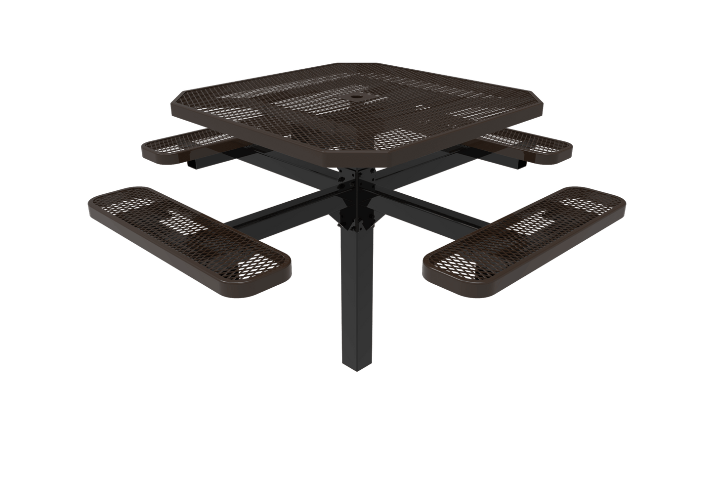 MyTcoat MYT-TOT46-12 46" Octagon Pedestal Picnic Table with Inground Mount (76"W x 76"D x 30"H) - SchoolOutlet