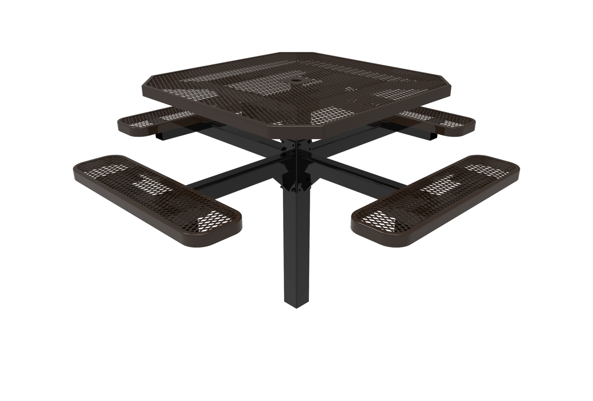 MyTcoat MYT-TOT46-12 46" Octagon Pedestal Picnic Table with Inground Mount (76"W x 76"D x 30"H) - SchoolOutlet