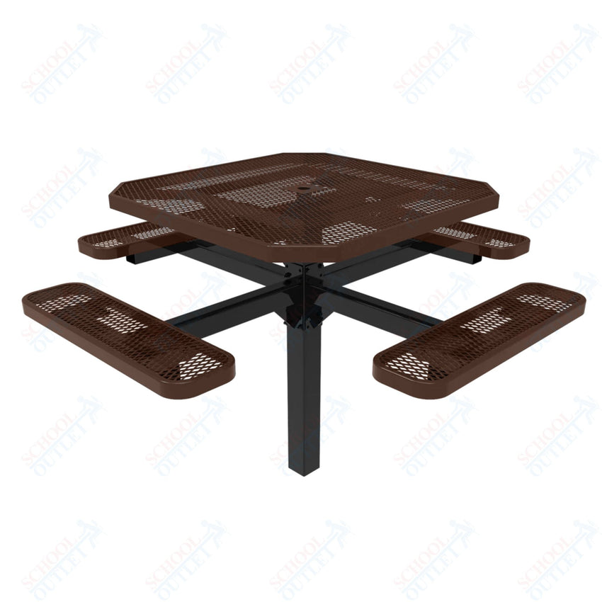 MyTcoat MYT - TOT46 - 12 46" Octagon Pedestal Picnic Table with Inground Mount (76"W x 76"D x 30"H) - SchoolOutlet