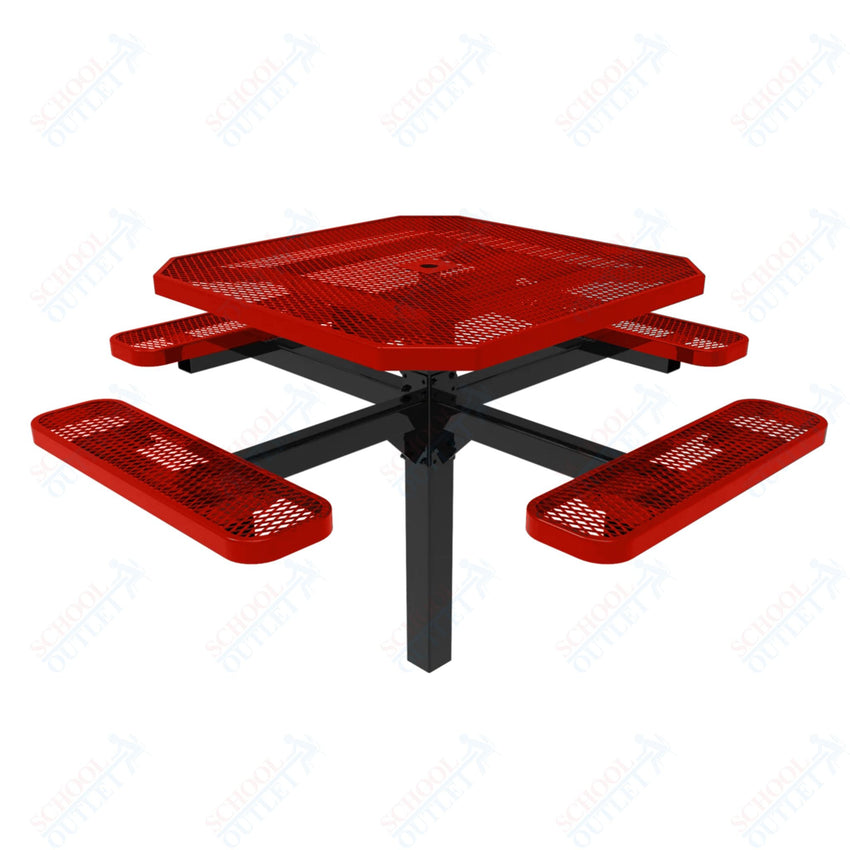 MyTcoat MYT - TOT46 - 12 46" Octagon Pedestal Picnic Table with Inground Mount (76"W x 76"D x 30"H) - SchoolOutlet