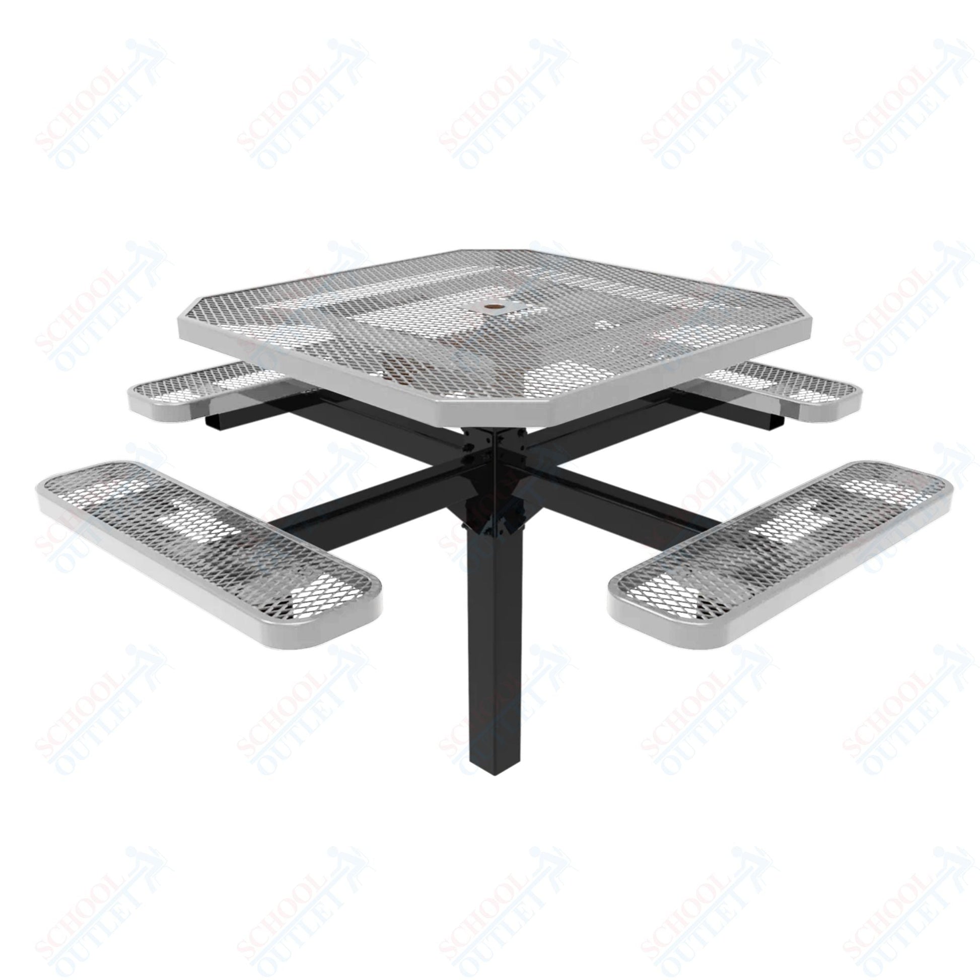 MyTcoat MYT - TOT46 - 12 46" Octagon Pedestal Picnic Table with Inground Mount (76"W x 76"D x 30"H) - SchoolOutlet