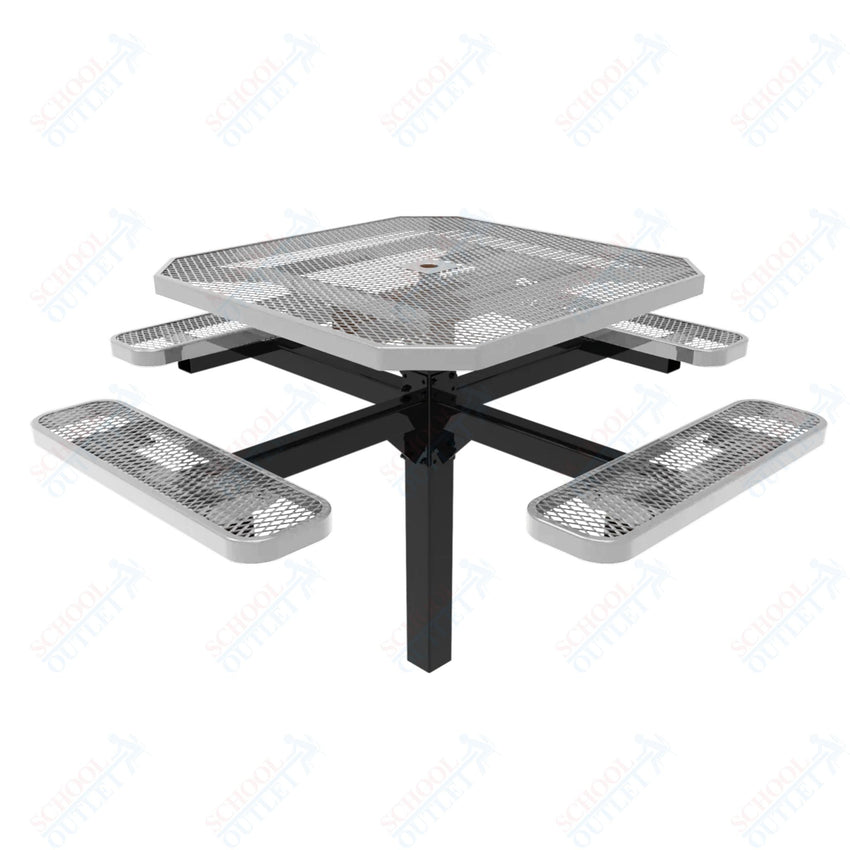 MyTcoat MYT - TOT46 - 12 46" Octagon Pedestal Picnic Table with Inground Mount (76"W x 76"D x 30"H) - SchoolOutlet