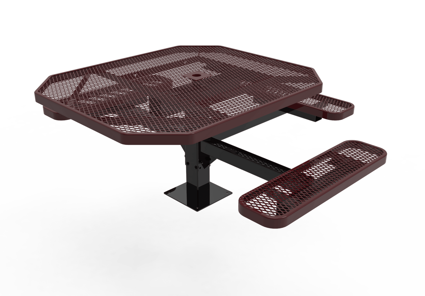 MyTcoat MYT-TOT46-15-013 46" Octagon Pedestal Picnic Table with Surface Mount, 3 Seat and ADA Accessible (76.5"W x 69.5"D x 30"H) - SchoolOutlet