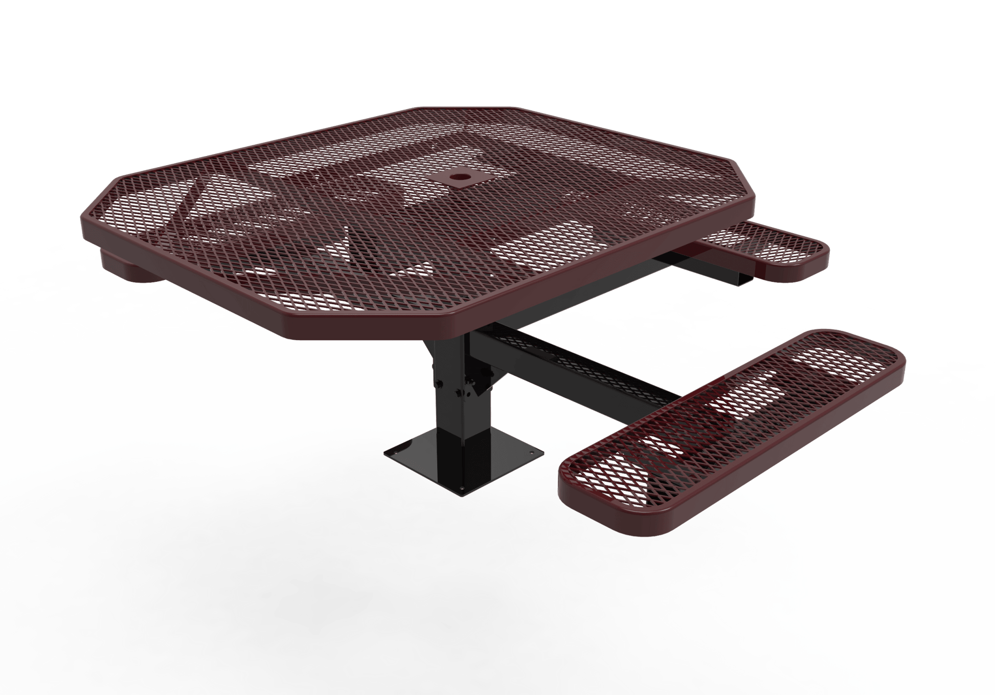 MyTcoat MYT-TOT46-15-013 46" Octagon Pedestal Picnic Table with Surface Mount, 3 Seat and ADA Accessible (76.5"W x 69.5"D x 30"H) - SchoolOutlet