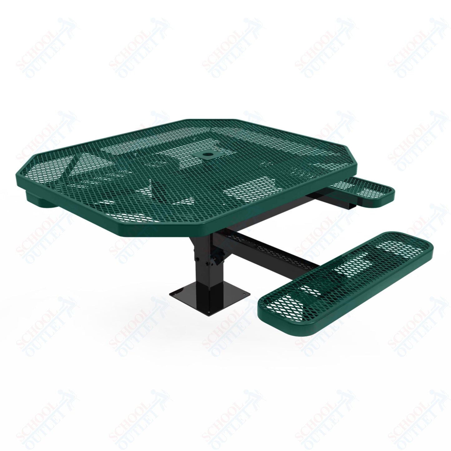 MyTcoat MYT - TOT46 - 15 - 013 46" Octagon Pedestal Picnic Table with Surface Mount, 3 Seat and ADA Accessible (76.5"W x 69.5"D x 30"H) - SchoolOutlet
