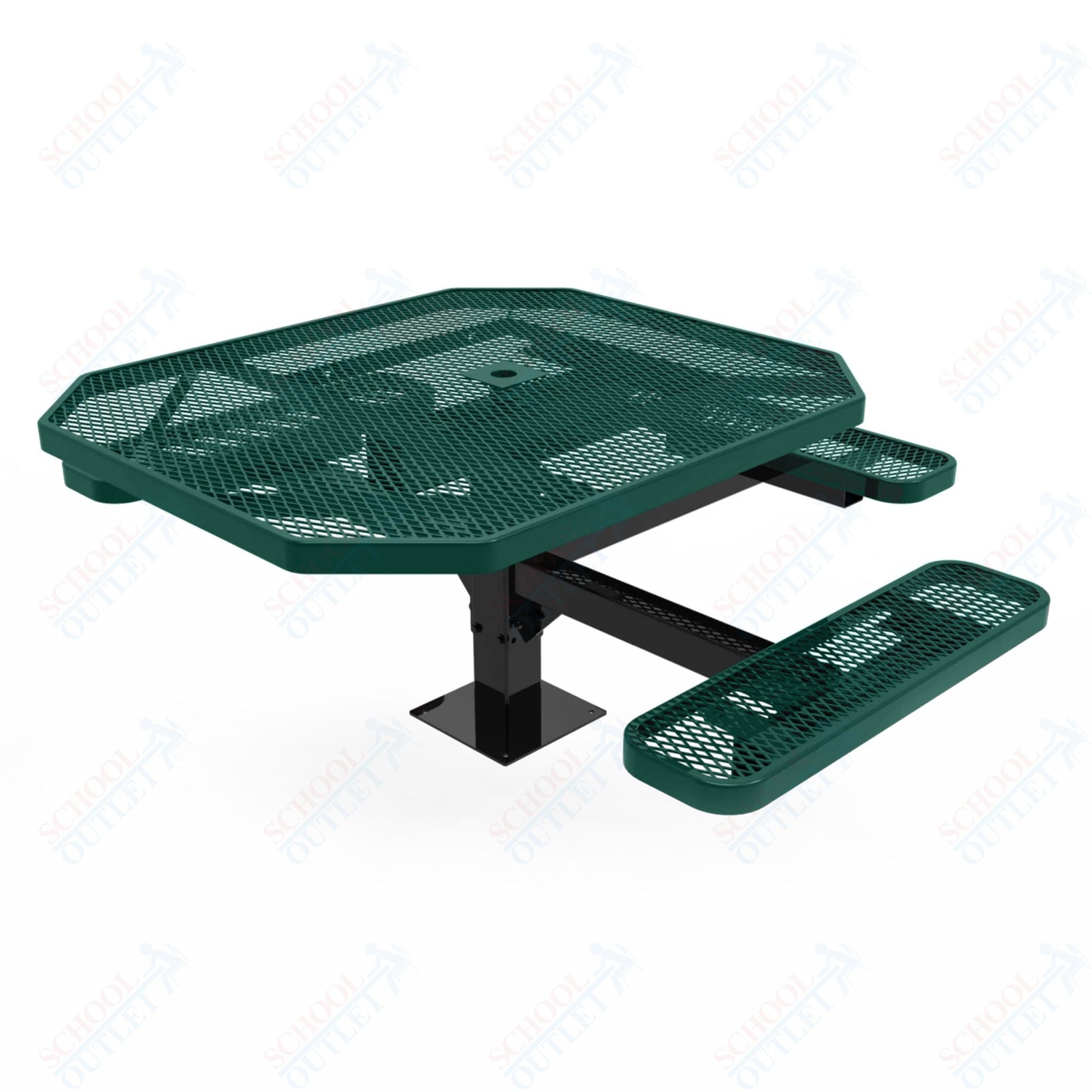 MyTcoat MYT - TOT46 - 15 - 013 46" Octagon Pedestal Picnic Table with Surface Mount, 3 Seat and ADA Accessible (76.5"W x 69.5"D x 30"H) - SchoolOutlet