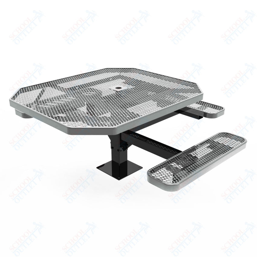 MyTcoat MYT - TOT46 - 15 - 013 46" Octagon Pedestal Picnic Table with Surface Mount, 3 Seat and ADA Accessible (76.5"W x 69.5"D x 30"H) - SchoolOutlet