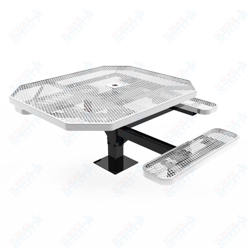 MyTcoat MYT - TOT46 - 15 - 013 46" Octagon Pedestal Picnic Table with Surface Mount, 3 Seat and ADA Accessible (76.5"W x 69.5"D x 30"H) - SchoolOutlet
