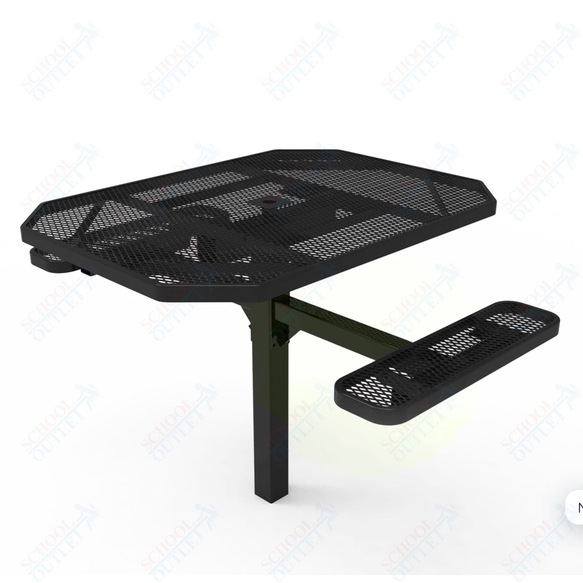 MyTcoat MYT - TOT46 - 16 - 012 46" Octagon Pedestal Picnic Table with Inground Mount, 2 Seat and ADA Accessible (77"W x 63"D x 30''H) - SchoolOutlet