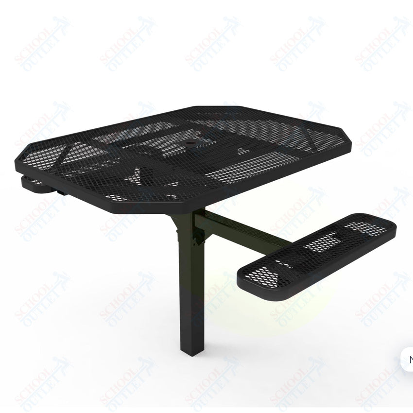 MyTcoat MYT - TOT46 - 16 - 012 46" Octagon Pedestal Picnic Table with Inground Mount, 2 Seat and ADA Accessible (77"W x 63"D x 30''H) - SchoolOutlet
