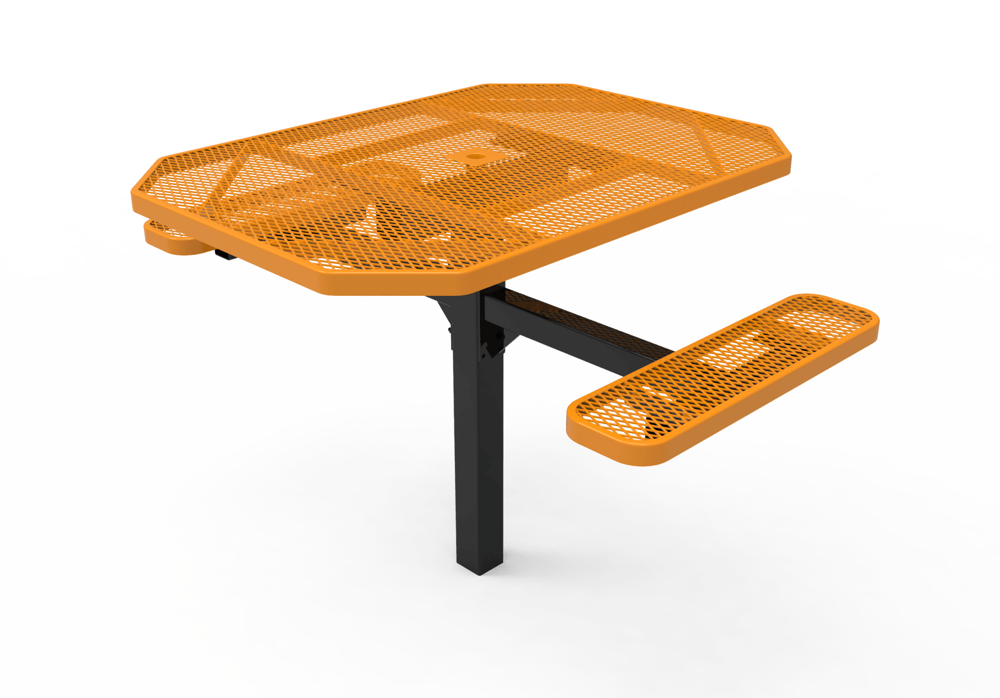 MyTcoat MYT-TOT46-16-012 46" Octagon Pedestal Picnic Table with Inground Mount, 2 Seat and ADA Accessible (77"W x 63"D x 30''H) - SchoolOutlet