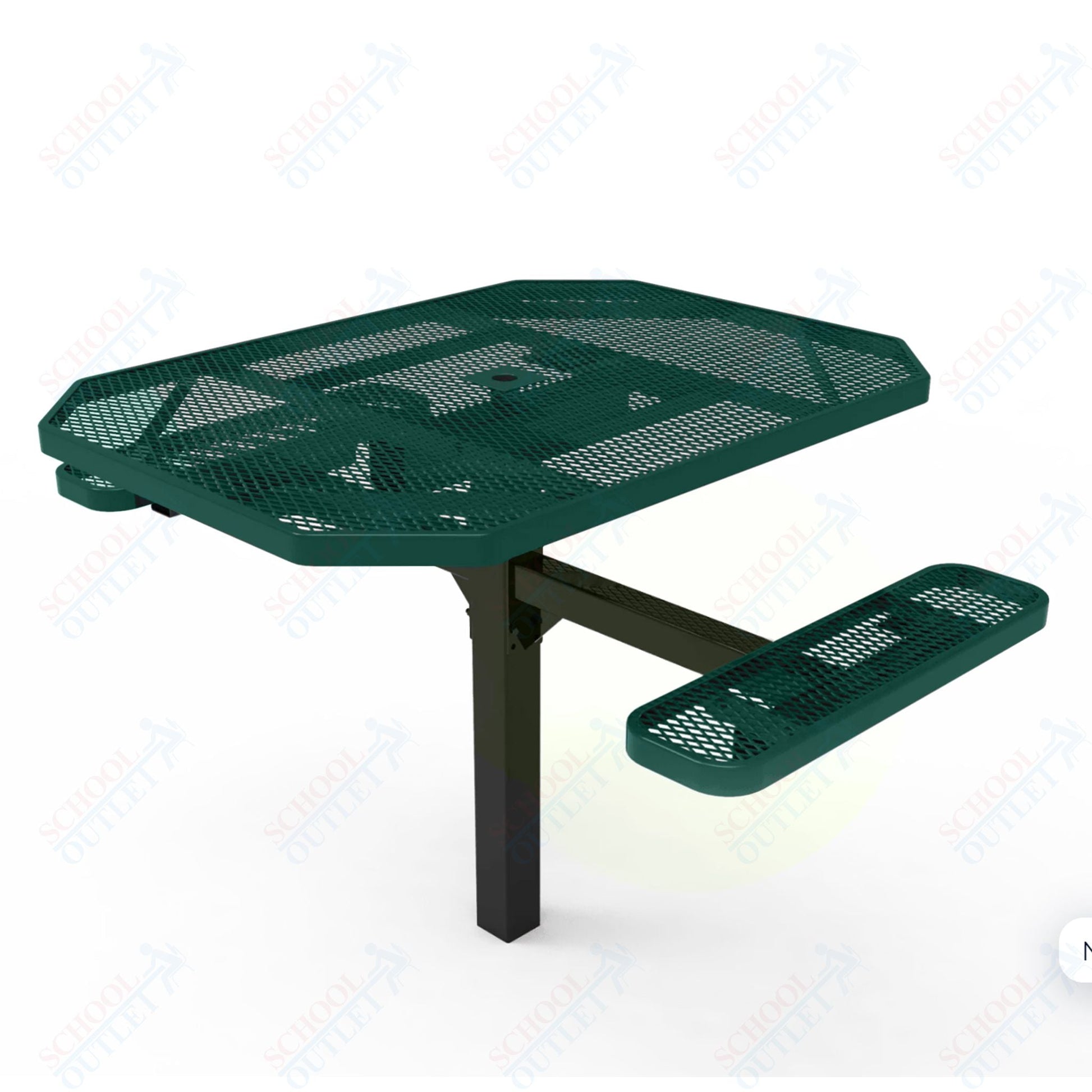 MyTcoat MYT - TOT46 - 16 - 012 46" Octagon Pedestal Picnic Table with Inground Mount, 2 Seat and ADA Accessible (77"W x 63"D x 30''H) - SchoolOutlet