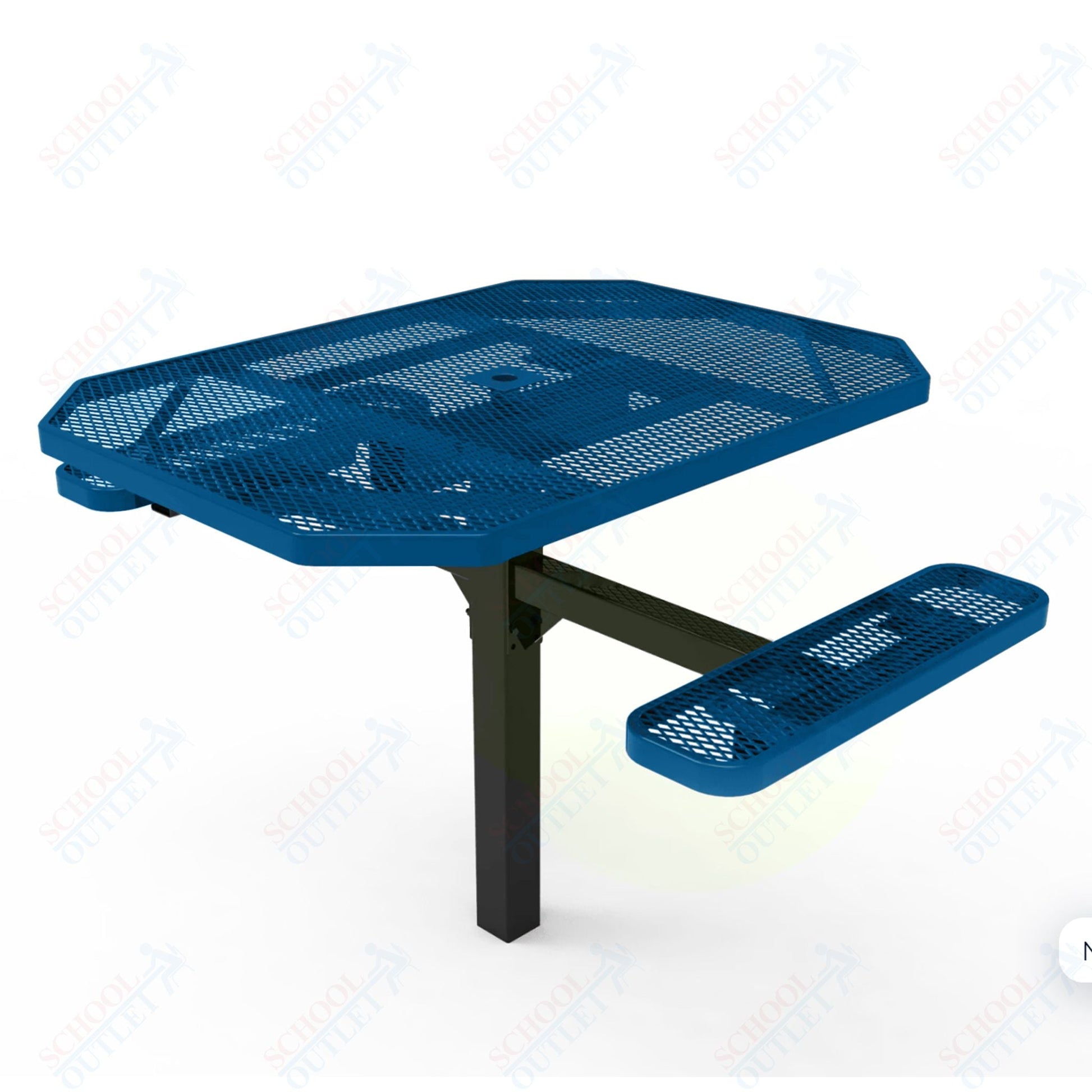MyTcoat MYT - TOT46 - 16 - 012 46" Octagon Pedestal Picnic Table with Inground Mount, 2 Seat and ADA Accessible (77"W x 63"D x 30''H) - SchoolOutlet