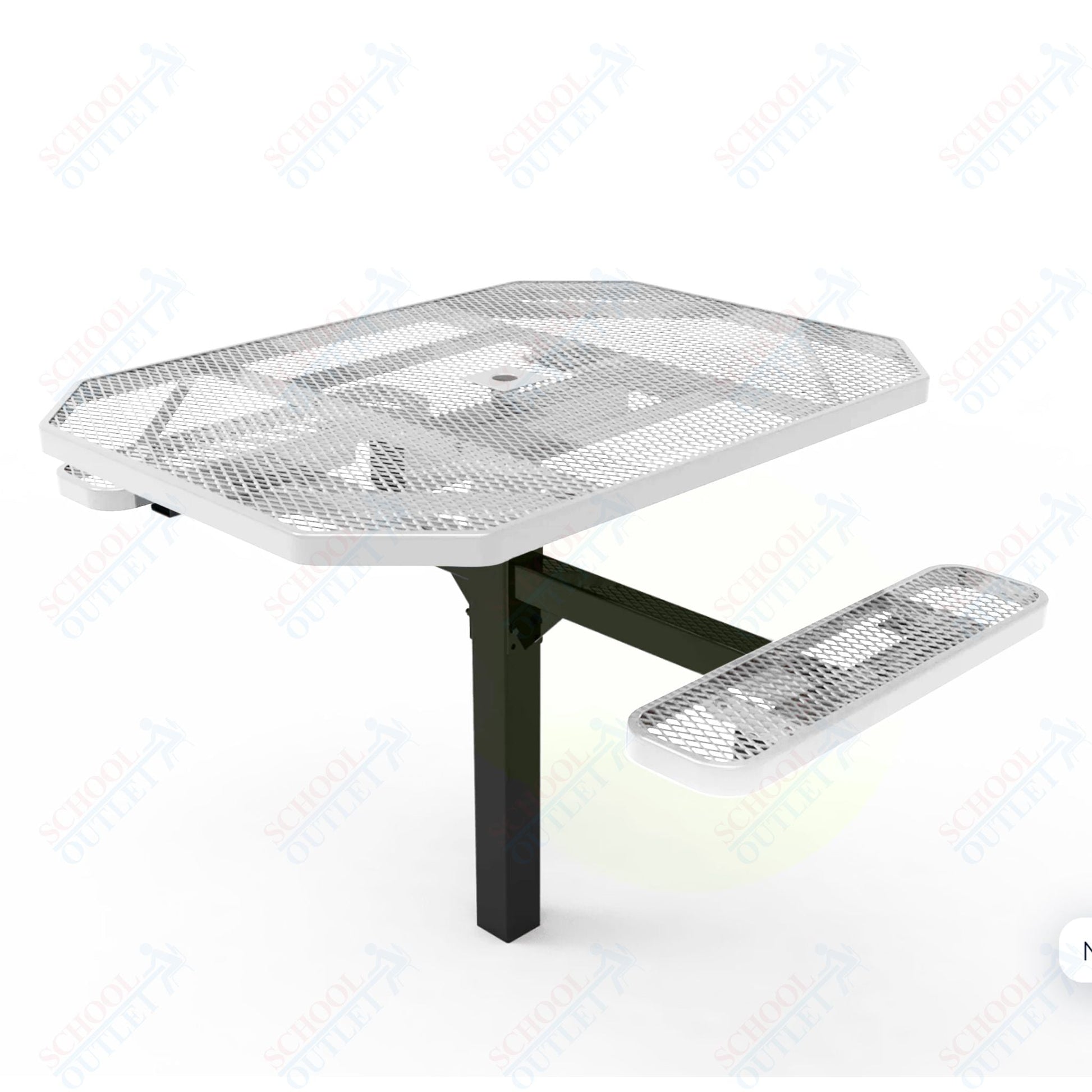 MyTcoat MYT - TOT46 - 16 - 012 46" Octagon Pedestal Picnic Table with Inground Mount, 2 Seat and ADA Accessible (77"W x 63"D x 30''H) - SchoolOutlet
