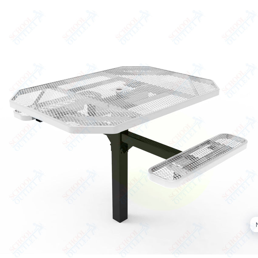 MyTcoat MYT - TOT46 - 16 - 012 46" Octagon Pedestal Picnic Table with Inground Mount, 2 Seat and ADA Accessible (77"W x 63"D x 30''H) - SchoolOutlet