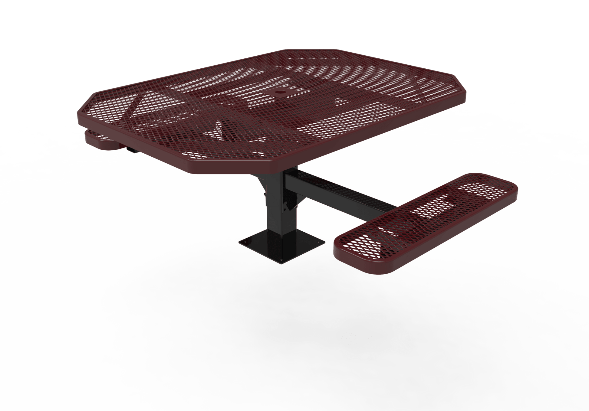 MyTcoat MYT-TOT46-17-012 46" Octagon Pedestal Picnic Table with Surface Mount, 2 Seat and ADA Accessible (77"W x 63"D x 30"H) - SchoolOutlet