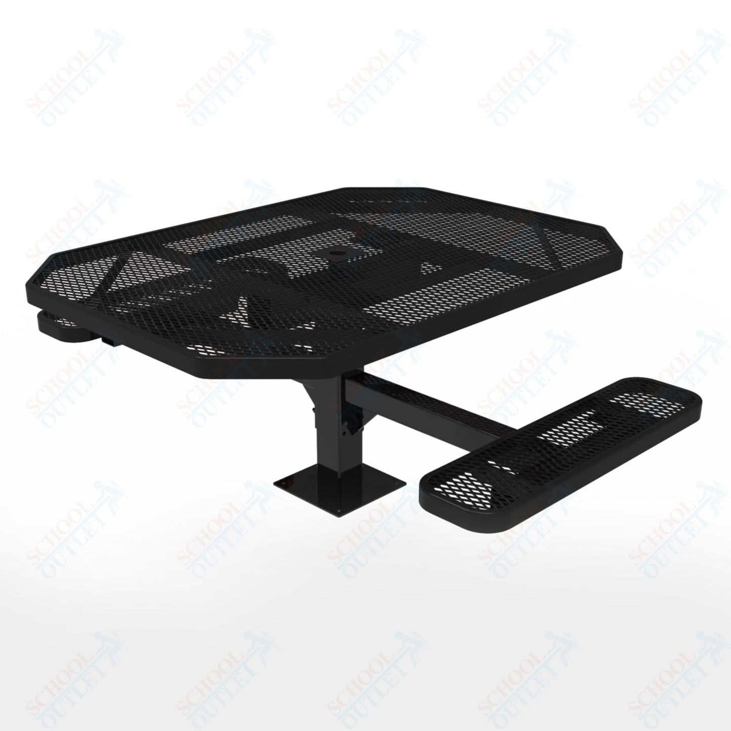 MyTcoat MYT - TOT46 - 17 - 012 46" Octagon Pedestal Picnic Table with Surface Mount, 2 Seat and ADA Accessible (77"W x 63"D x 30"H) - SchoolOutlet
