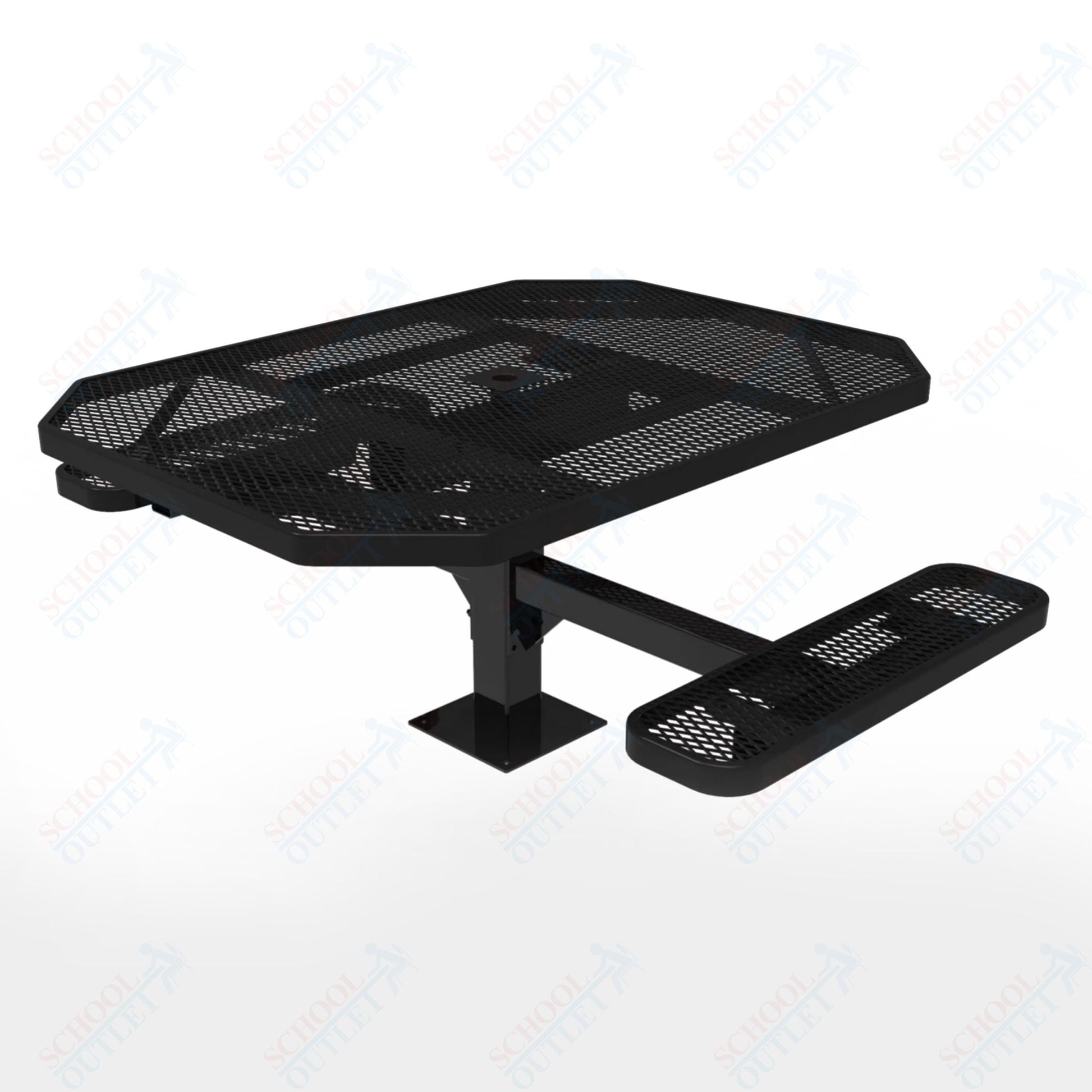 MyTcoat MYT - TOT46 - 17 - 012 46" Octagon Pedestal Picnic Table with Surface Mount, 2 Seat and ADA Accessible (77"W x 63"D x 30"H) - SchoolOutlet