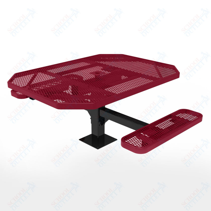 MyTcoat MYT - TOT46 - 17 - 012 46" Octagon Pedestal Picnic Table with Surface Mount, 2 Seat and ADA Accessible (77"W x 63"D x 30"H) - SchoolOutlet