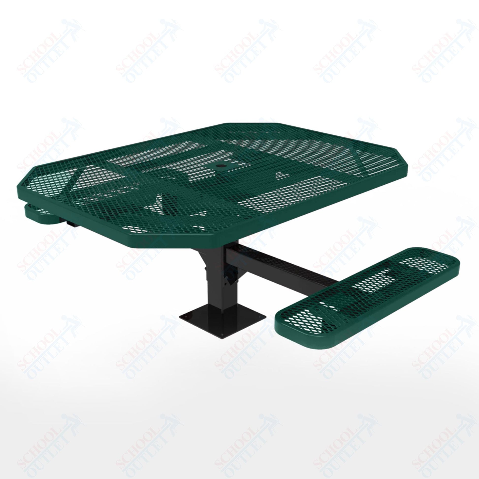 MyTcoat MYT - TOT46 - 17 - 012 46" Octagon Pedestal Picnic Table with Surface Mount, 2 Seat and ADA Accessible (77"W x 63"D x 30"H) - SchoolOutlet