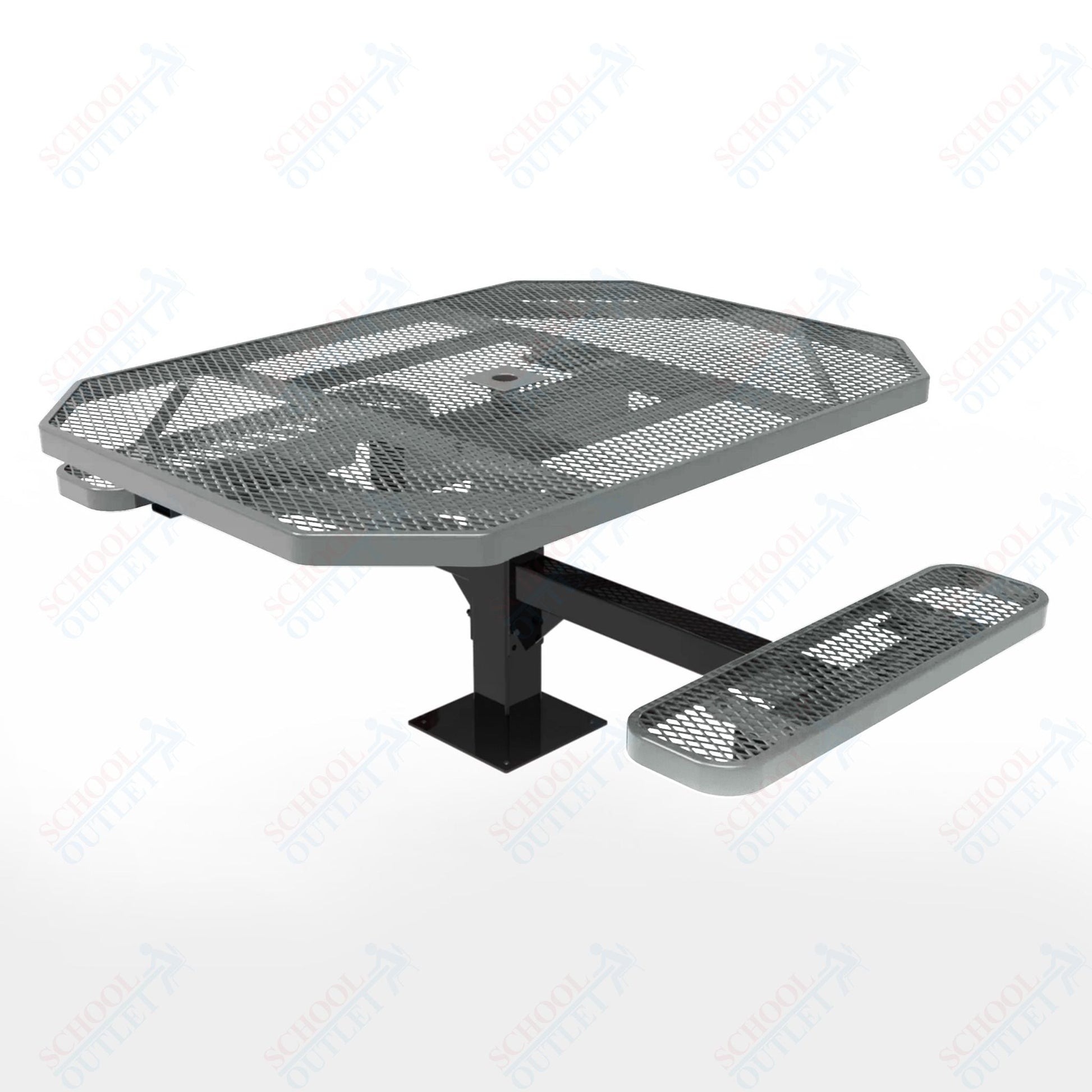 MyTcoat MYT - TOT46 - 17 - 012 46" Octagon Pedestal Picnic Table with Surface Mount, 2 Seat and ADA Accessible (77"W x 63"D x 30"H) - SchoolOutlet