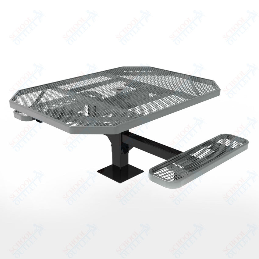 MyTcoat MYT - TOT46 - 17 - 012 46" Octagon Pedestal Picnic Table with Surface Mount, 2 Seat and ADA Accessible (77"W x 63"D x 30"H) - SchoolOutlet