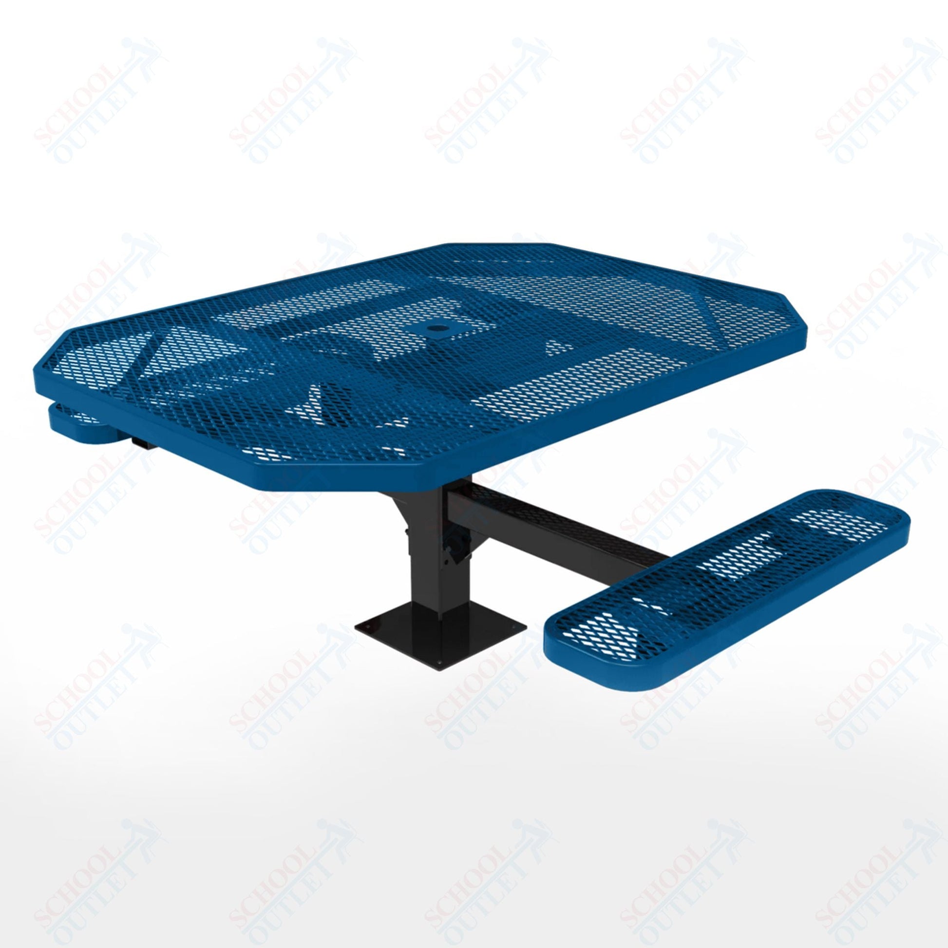 MyTcoat MYT - TOT46 - 17 - 012 46" Octagon Pedestal Picnic Table with Surface Mount, 2 Seat and ADA Accessible (77"W x 63"D x 30"H) - SchoolOutlet