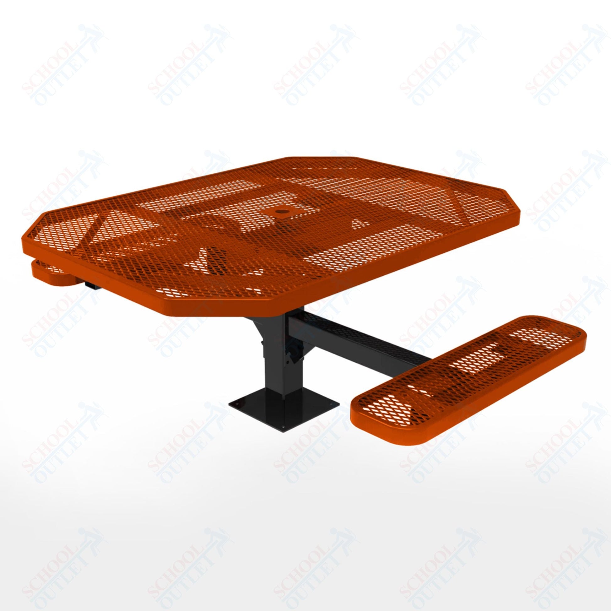 MyTcoat MYT - TOT46 - 17 - 012 46" Octagon Pedestal Picnic Table with Surface Mount, 2 Seat and ADA Accessible (77"W x 63"D x 30"H) - SchoolOutlet