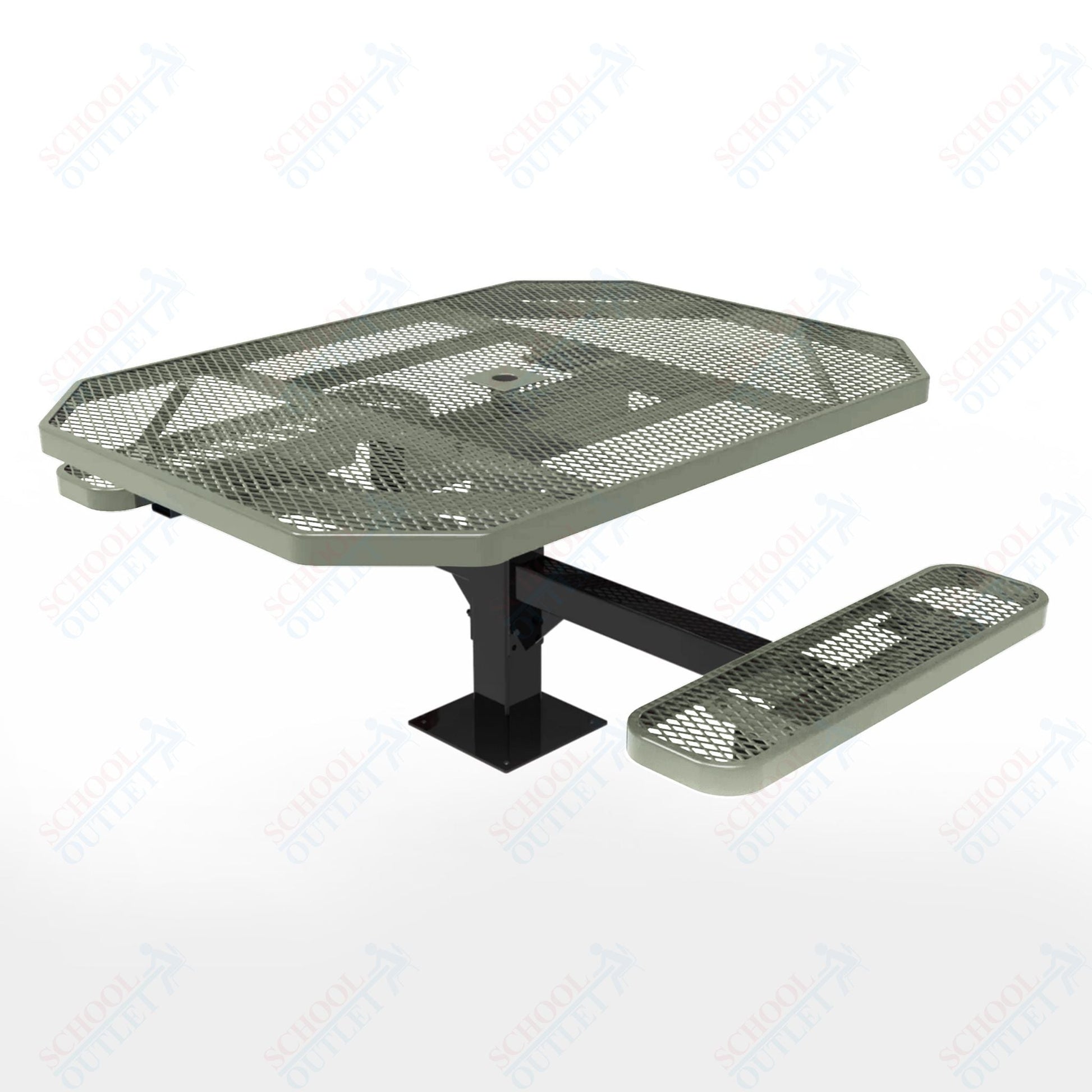 MyTcoat MYT - TOT46 - 17 - 012 46" Octagon Pedestal Picnic Table with Surface Mount, 2 Seat and ADA Accessible (77"W x 63"D x 30"H) - SchoolOutlet