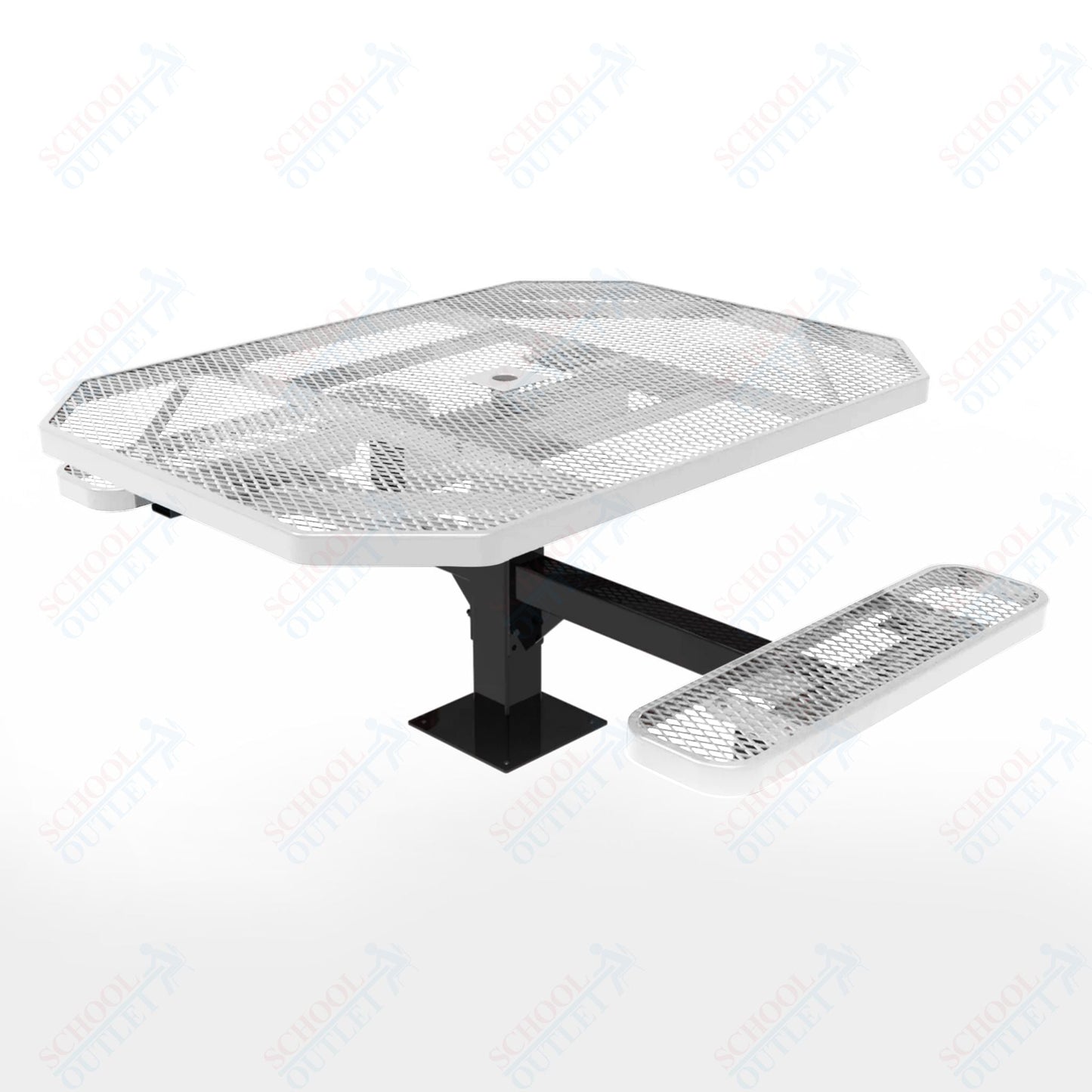 MyTcoat MYT - TOT46 - 17 - 012 46" Octagon Pedestal Picnic Table with Surface Mount, 2 Seat and ADA Accessible (77"W x 63"D x 30"H) - SchoolOutlet