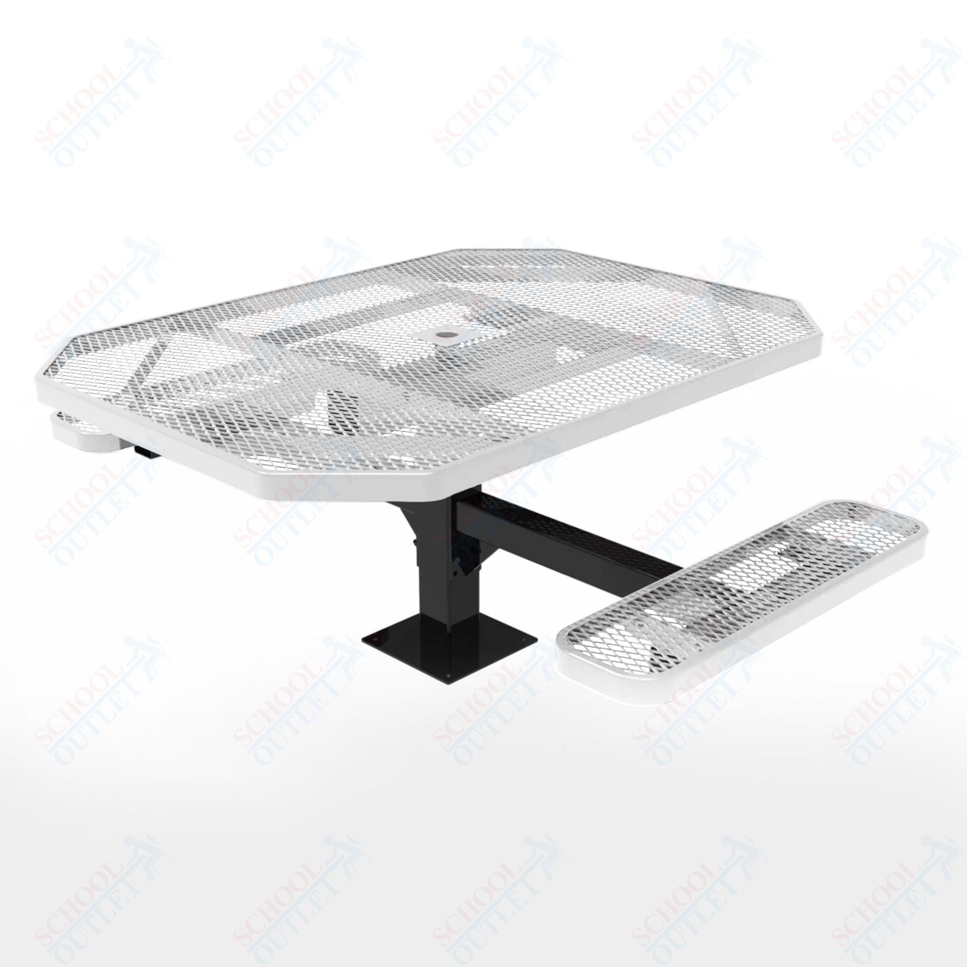 MyTcoat MYT - TOT46 - 17 - 012 46" Octagon Pedestal Picnic Table with Surface Mount, 2 Seat and ADA Accessible (77"W x 63"D x 30"H) - SchoolOutlet