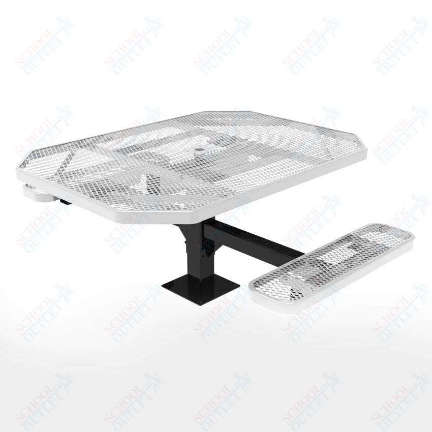 MyTcoat MYT - TOT46 - 17 - 012 46" Octagon Pedestal Picnic Table with Surface Mount, 2 Seat and ADA Accessible (77"W x 63"D x 30"H) - SchoolOutlet